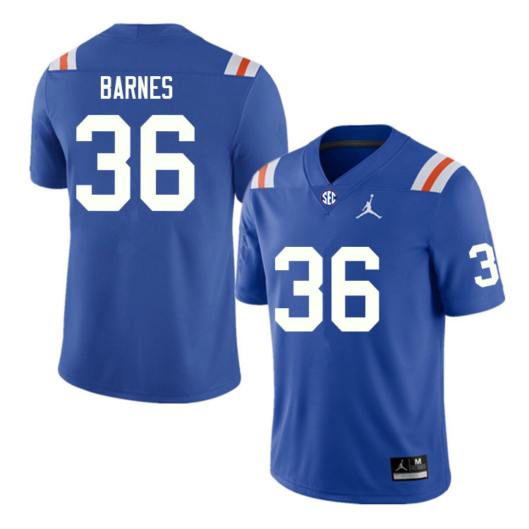 Men #36 Corneilus Barnes Florida Gators College Football Jerseys Sale-Throwback